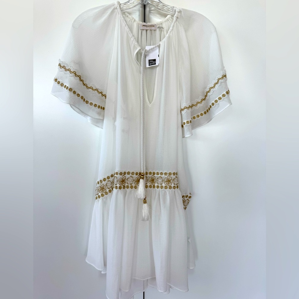Ramy Brook White and Gold Dress